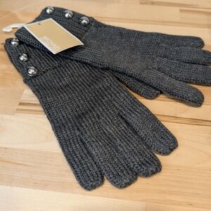Michael Kors Womens Gloves Knitted Ribbed Fabric‎ Gloves Grey One Size
